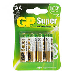 Батарейка GP Super (АА, 4 шт., LR6)