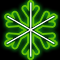 Снежинка из неона «Метеор» (60х60см, IP67, с эффектом бегущих огней, уличная) зеленый