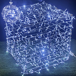 Объемная фигура cветящийся куб  (62см, 3D, 400LED, IP65)